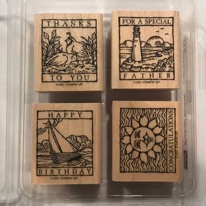 NIB Stampin Up “Wonderful Woodcuts” stamp set 2001